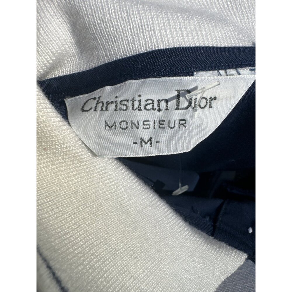 Christian Dior Monsieur Vintage Short Sleeve Blue & White Track Shirt Size M - Picture 11 of 13